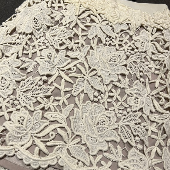 NWT Women’s Theory Cream Heavy Lace Skirt 2 - Picture 3 of 4